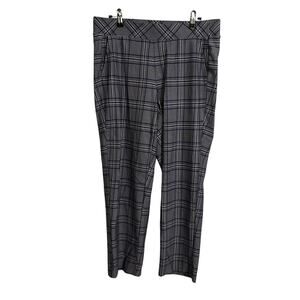 Torrid Pants Womens 00 10 Gray Blue Plaid Pull-On Cropped Stretch Career Office